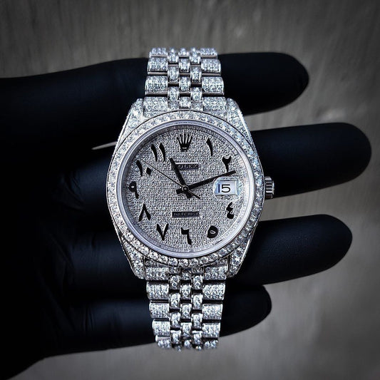 Stainless Steel Watch With Arabic Dial Silver Color Watch For Men's And Women's - Best For Stylist Look- Rlx-Arabic