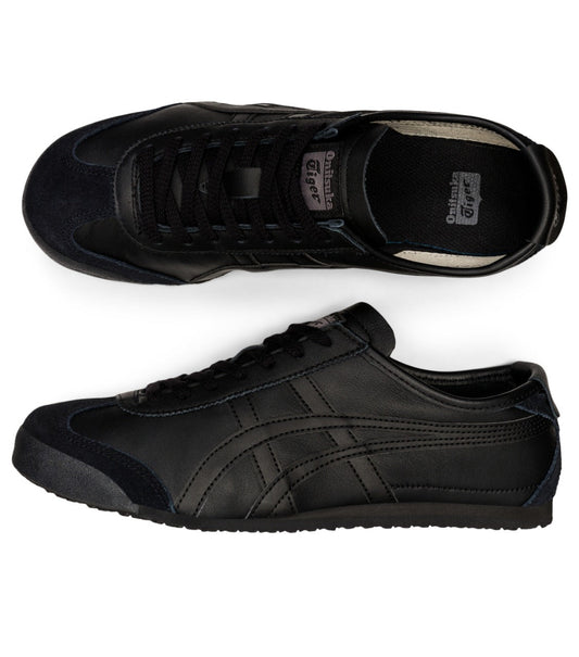 Onitsuka Tiger Unisex (All Black) Mexico 66 Deluxe Shoes Lace-Up Athletic Shoes For Men's Or Boys THL202-9000