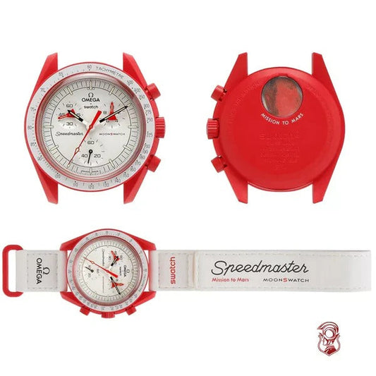 White Dial & Red Case/White Strap Bioceramic Moonswatch Mission to Mercury OG-1025