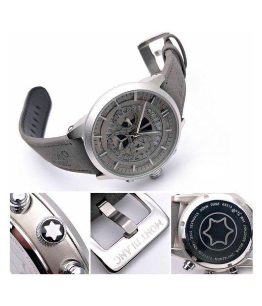 MB Grey Chronograph Leather Men's M1122 For Formal & Casual Use