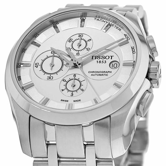 Tissot Chronograph Silver White Metal Formal Casual Men's Watch TS-SS01