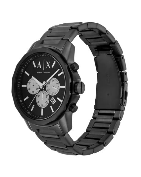 A/X Armani Exchange 44 mm Black Dial Stainless Steel Chronograph Watch For Men-AX-6442