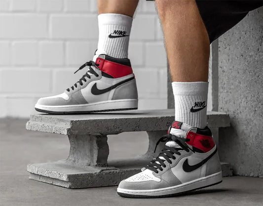 Air Jordan 1 High Light Smoke Grey Shoes For Men And