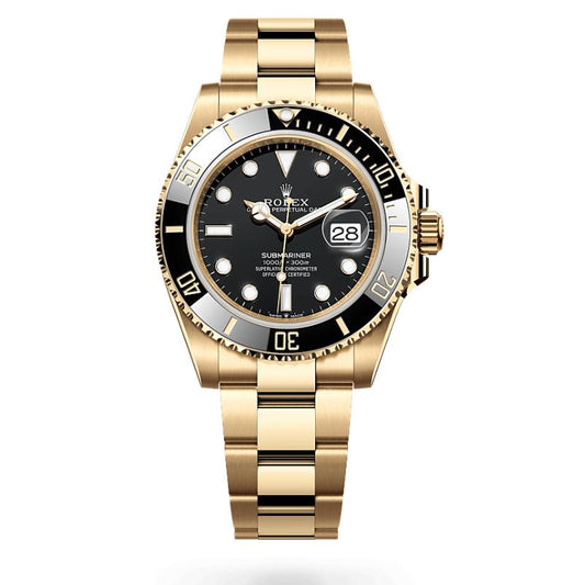 Submariner Quartz Gold Black Dial Metal Men's Watch