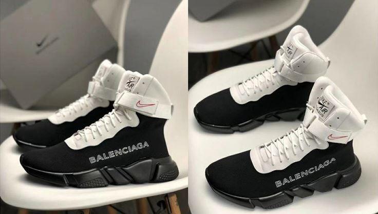 Nike High Top White Black Shoe - Speed-Trainer-022