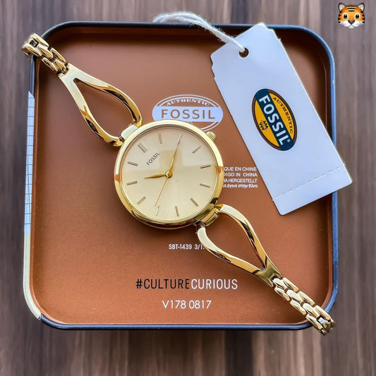 Women's Butterfly Style Watch In Gold Color Strap With Gold Dial Watch For Women's Or Girls- Best Gift For Her FS-7093