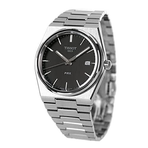 Tissot PRX Powermatic 80 Black Dial Silver Steel Strap Watch for Men - TS-4102