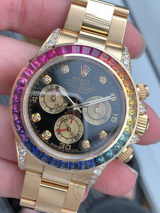 Dual Color Men's Watch With Stainless steel Strap & Black Dial