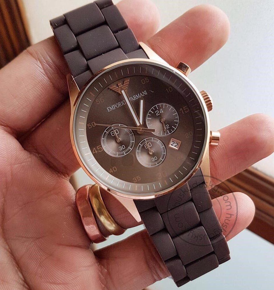 Chronograph Brown Silicone Men's Watch AR5890