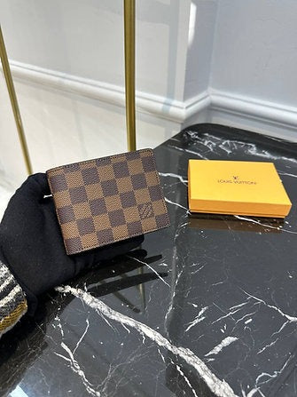 Leather Brown Color Full Printed Design Wallet For Men's LV-W-585