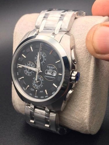 Tissot Silver Black Chronograph Men's Watch TS-2183