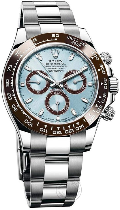 Chronograph Daytona Quartz Silver Blue Metal Men's Watch for Man BLUE-DIAL-QTZ