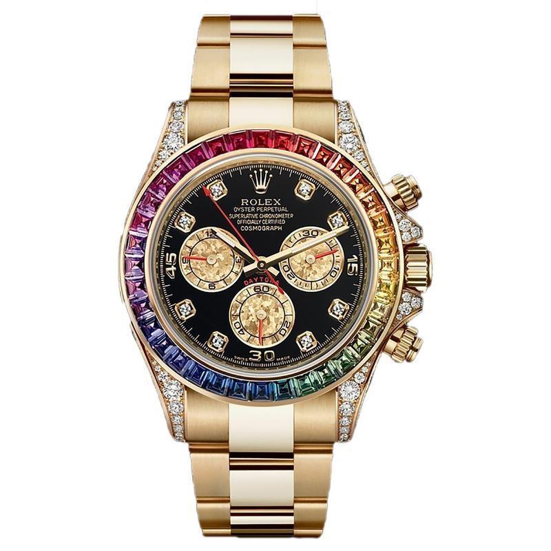 Dual Color Men's Watch With Stainless steel Strap & Black Dial