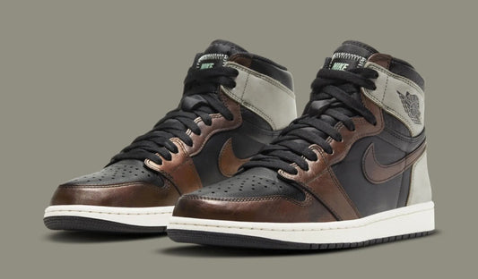 Air Jordan 1  Mid Retro Black/Light Army-Sail-Fresh Mint Men's Shoes