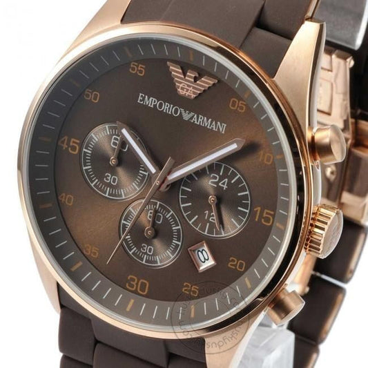 Chronograph Brown Silicone Men's Watch AR5890
