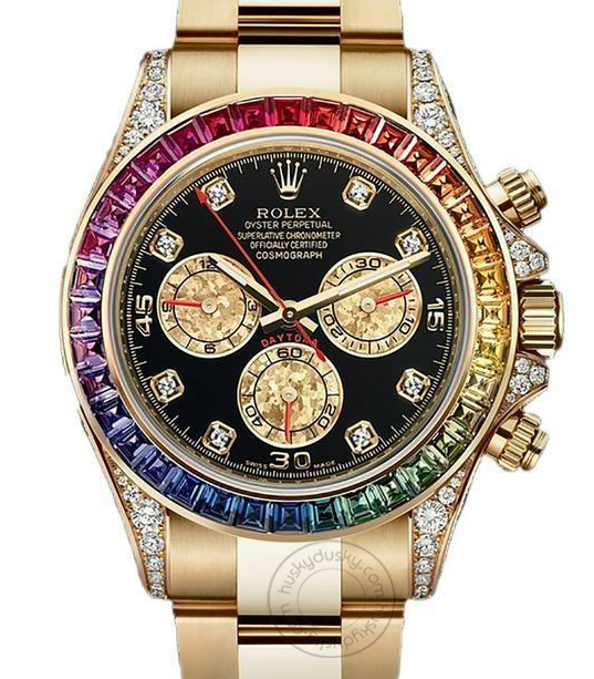 Dual Color Men's Watch With Stainless steel Strap & Black Dial