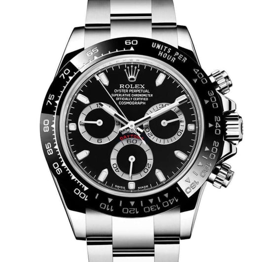Trendy Black Dial Silver Stainless Strap Watch For Men RLX-126611-LN