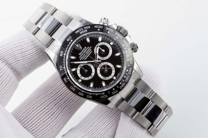 Trendy Black Dial Silver Stainless Strap Watch For Men RLX-126611-LN