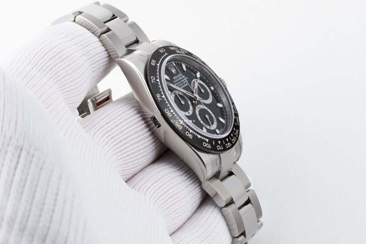 Trendy Black Dial Silver Stainless Strap Watch For Men RLX-126611-LN