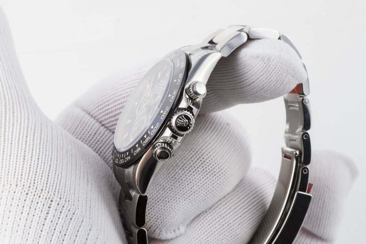 Trendy Black Dial Silver Stainless Strap Watch For Men RLX-126611-LN