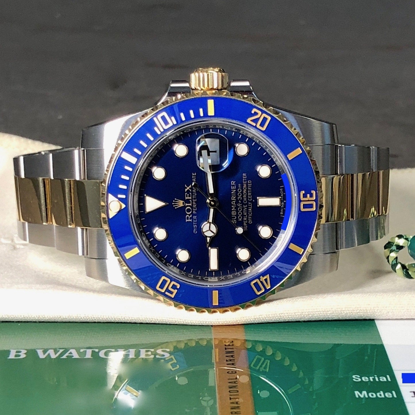 Submariner Quartz Blue Color Dial Metal Men's Watch Dual Tone