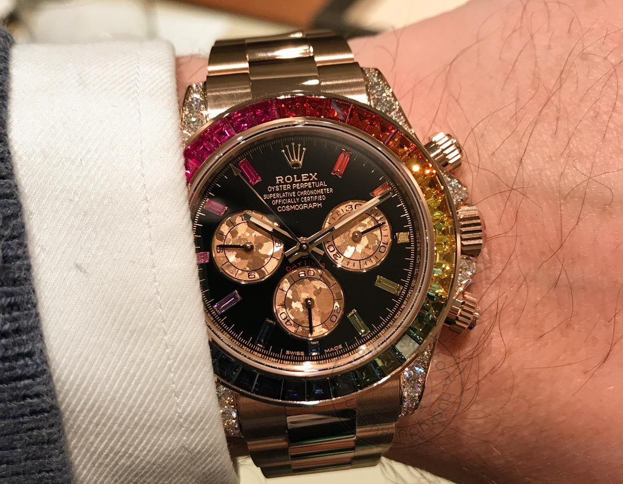 Dual Color Men's Watch With Stainless steel Strap & Black Dial