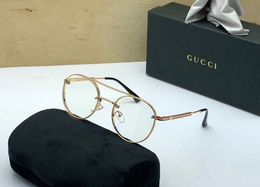 Transparent lens Sunglass for Man Woman's or Girl GU-20111 Golden Stick Frame Gift Sunglass