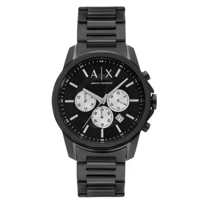 A/X Armani Exchange 44 mm Black Dial Stainless Steel Chronograph Watch For Men-AX-6442