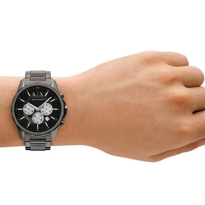 A/X Armani Exchange 44 mm Black Dial Stainless Steel Chronograph Watch For Men-AX-6442