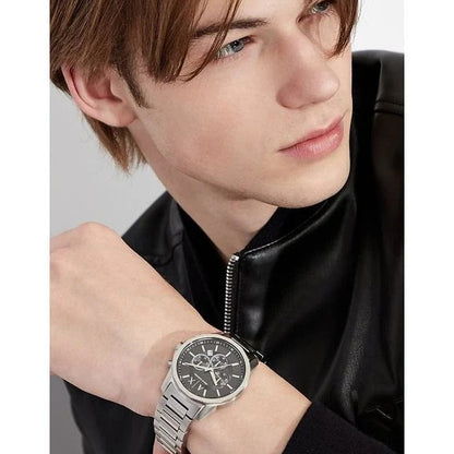 A/X Armani Exchange 44 mm Black Dial Stainless Steel Chronograph Watch For Men-AX-6443