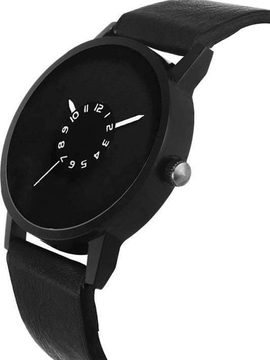 Analogue Men's Watch (Black Dial Black Colored Strap)