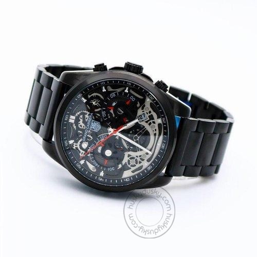 Tag Heuer Diagno Black Chronograph Multi Dial stainless Steel Mens TAG-Heuer BB-01 Watch for Man