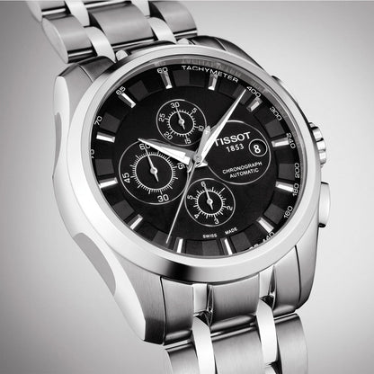 Tissot Silver Black Chronograph Men's Watch TS-2183