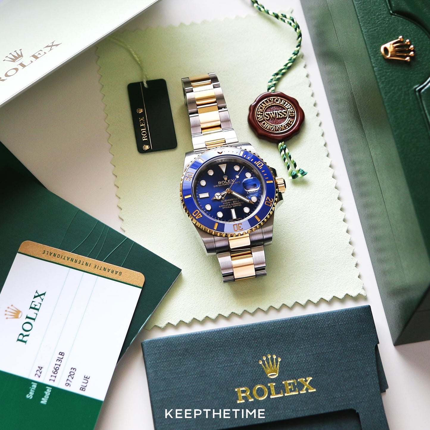 Submariner Quartz Blue Color Dial Metal Men's Watch Dual Tone