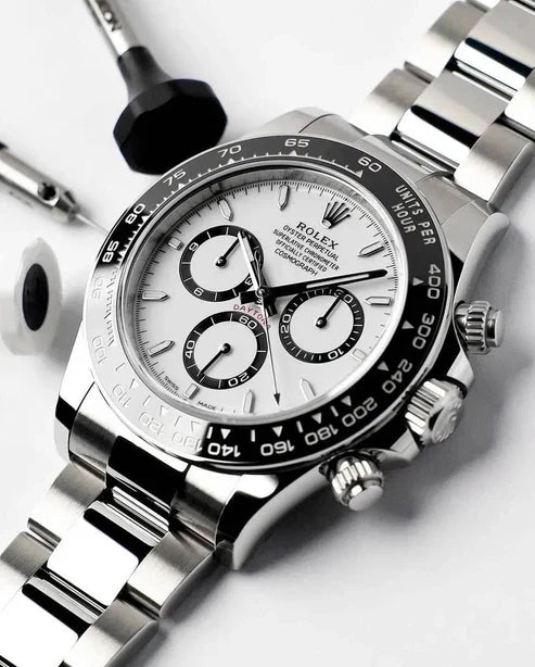 Cosmograph Date White Dial Silver Strap PVD Watch Gift Top Quality 126612-LN