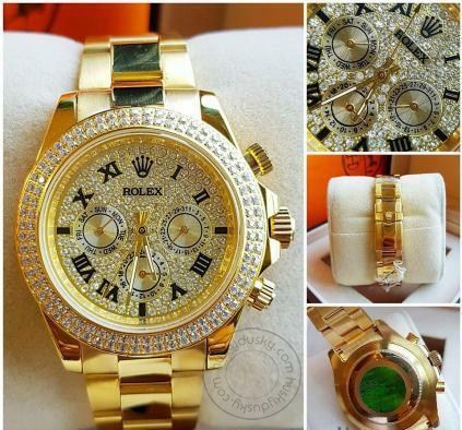 Trendy Rolex Diamond Luxury Men’s Watch for Man RLX-ZOOM Quartz Gold ...