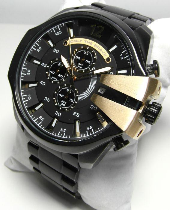 Stylish Diesel Mega Chief Chronograph Black Dial Men’s Watch for man ...