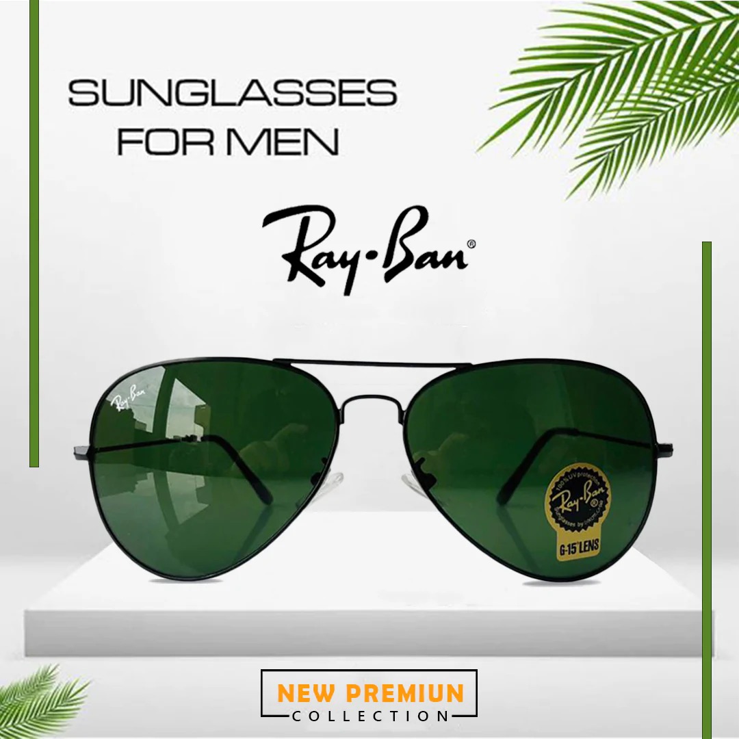 Rayban Stylish Green Glass Men’s And Women’s Sunglass Heavy Quality ...